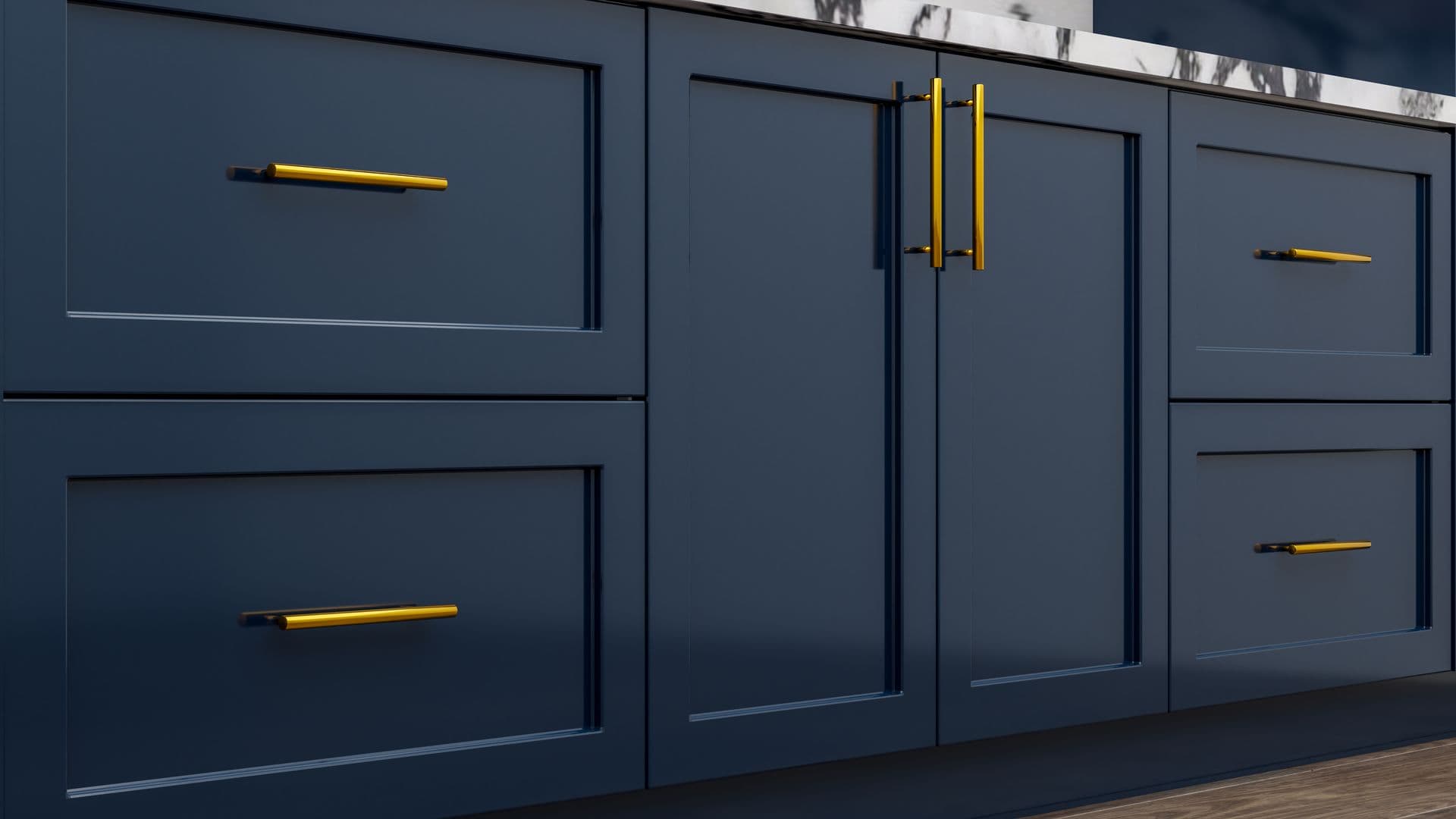 Cabinet Refacing Navy Shaker Door